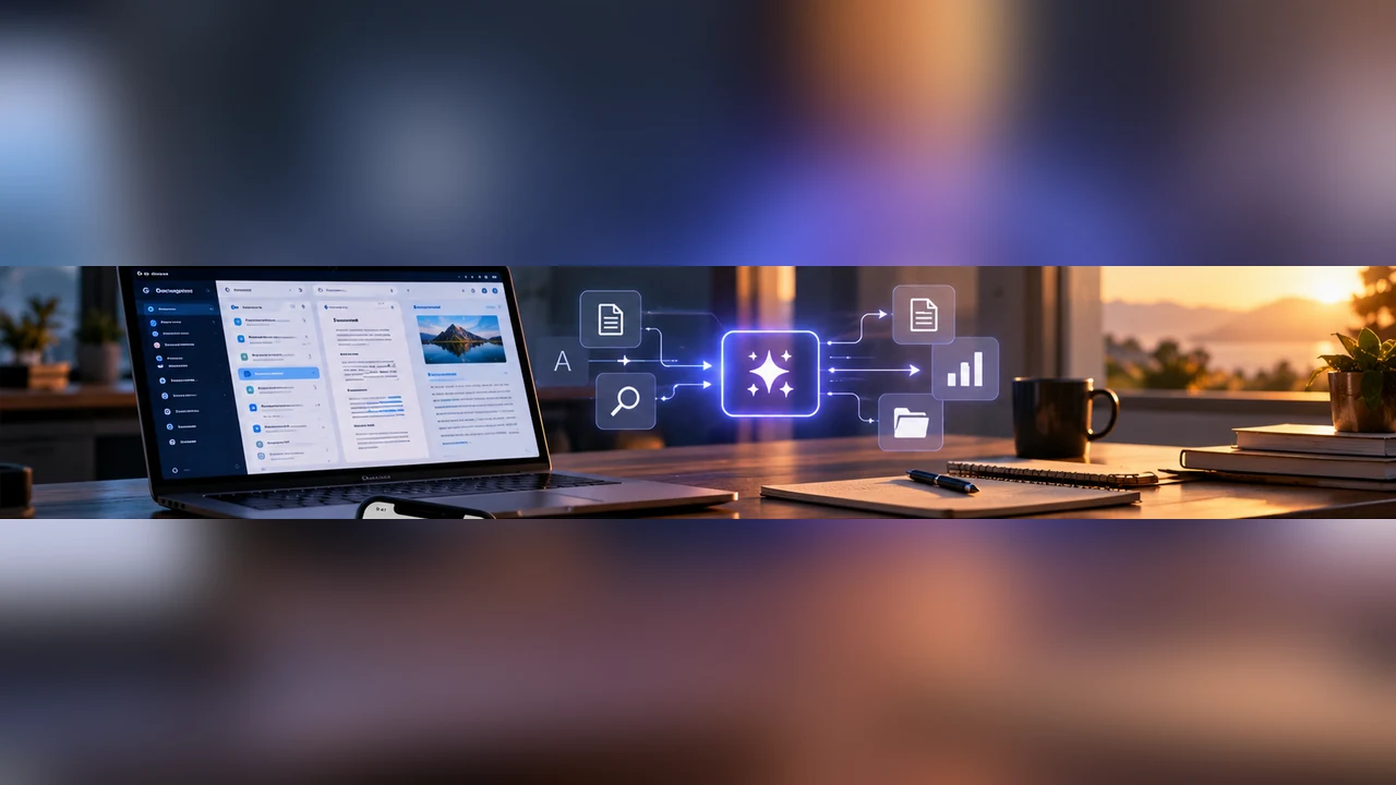 Illustration of an AI assistant for company documents